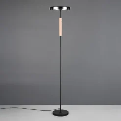 LED-gulvlampe Celeste krom/træ 160 cm glas/metal Touchdim