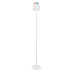 LED-gulvlampe Coloris, hvid, RGB, dæmper, IP44, USB