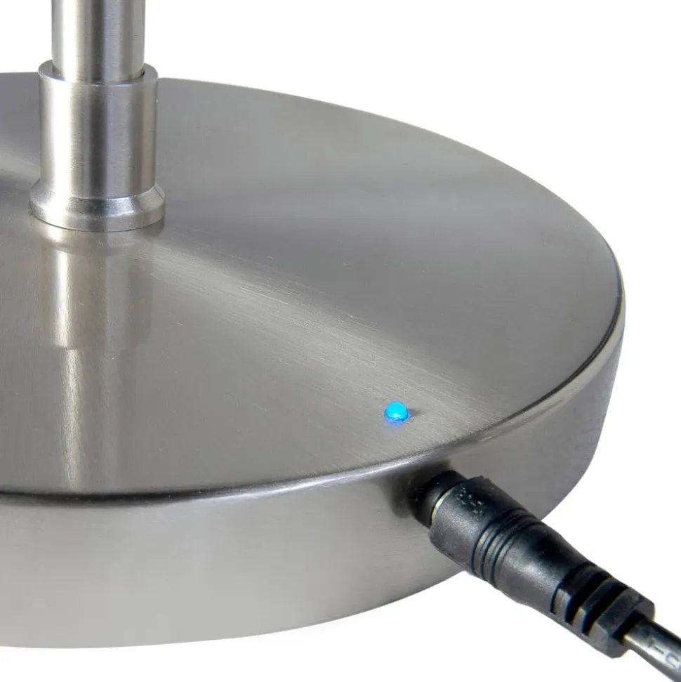 LED-gulvlampe Comfort, nikkel, 135 cm metal CCT dæmper