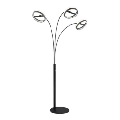 LED-gulvlampe Della, højde 190 cm, sort/mørkegrå, 3 lyskilder.