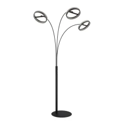 LED-gulvlampe Della, højde 190 cm, sort/mørkegrå, 3 lyskilder.