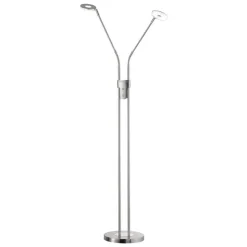 LED-gulvlampe Dent, CCT, to lys, nikkel