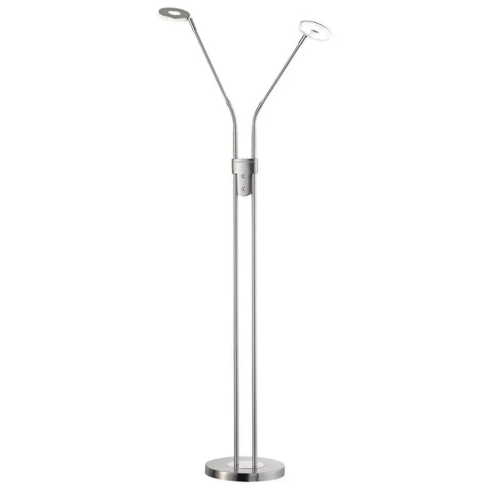 LED-gulvlampe Dent, CCT, to lys, nikkel