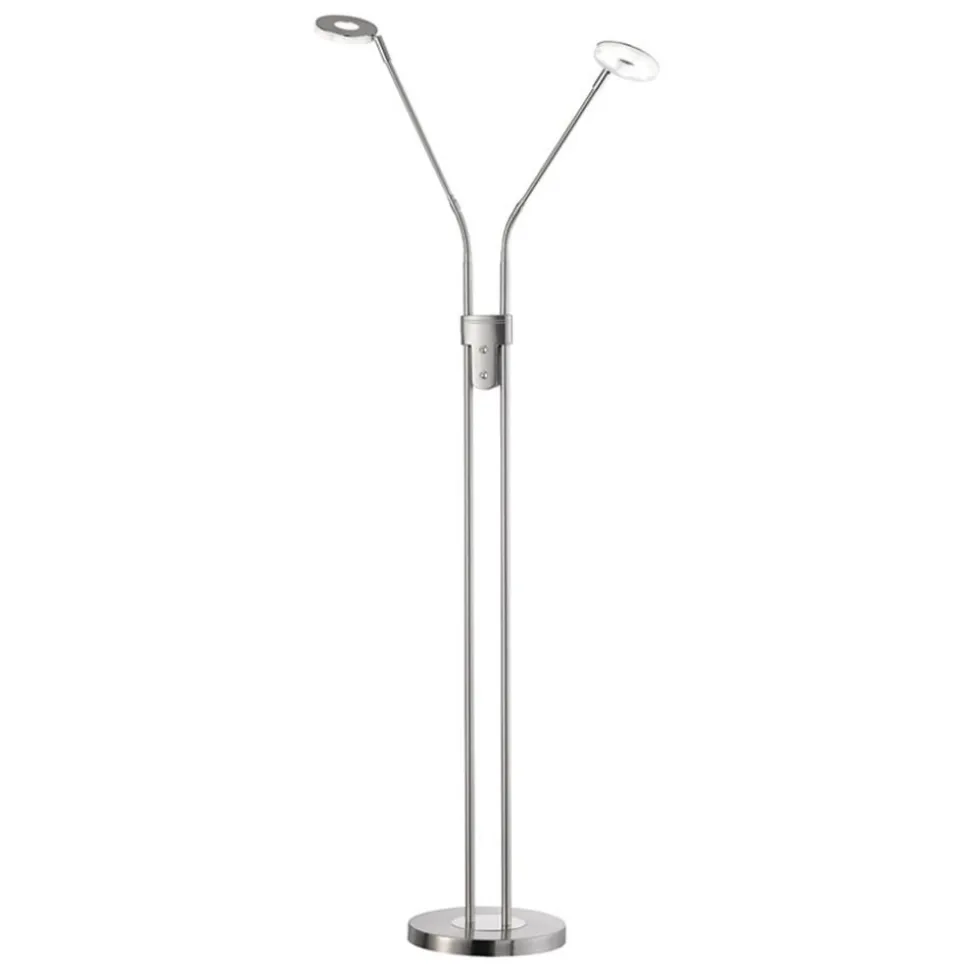 LED-gulvlampe Dent, CCT, to lys, nikkel