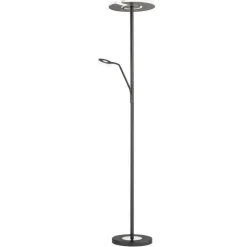 LED-gulvlampe Dent, sort, 180 cm, CCT, 2 lyskilder