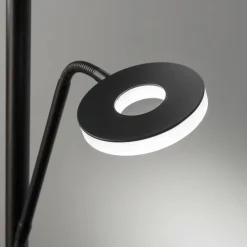 LED-gulvlampe Dent, sort, 180 cm, CCT, 2 lyskilder