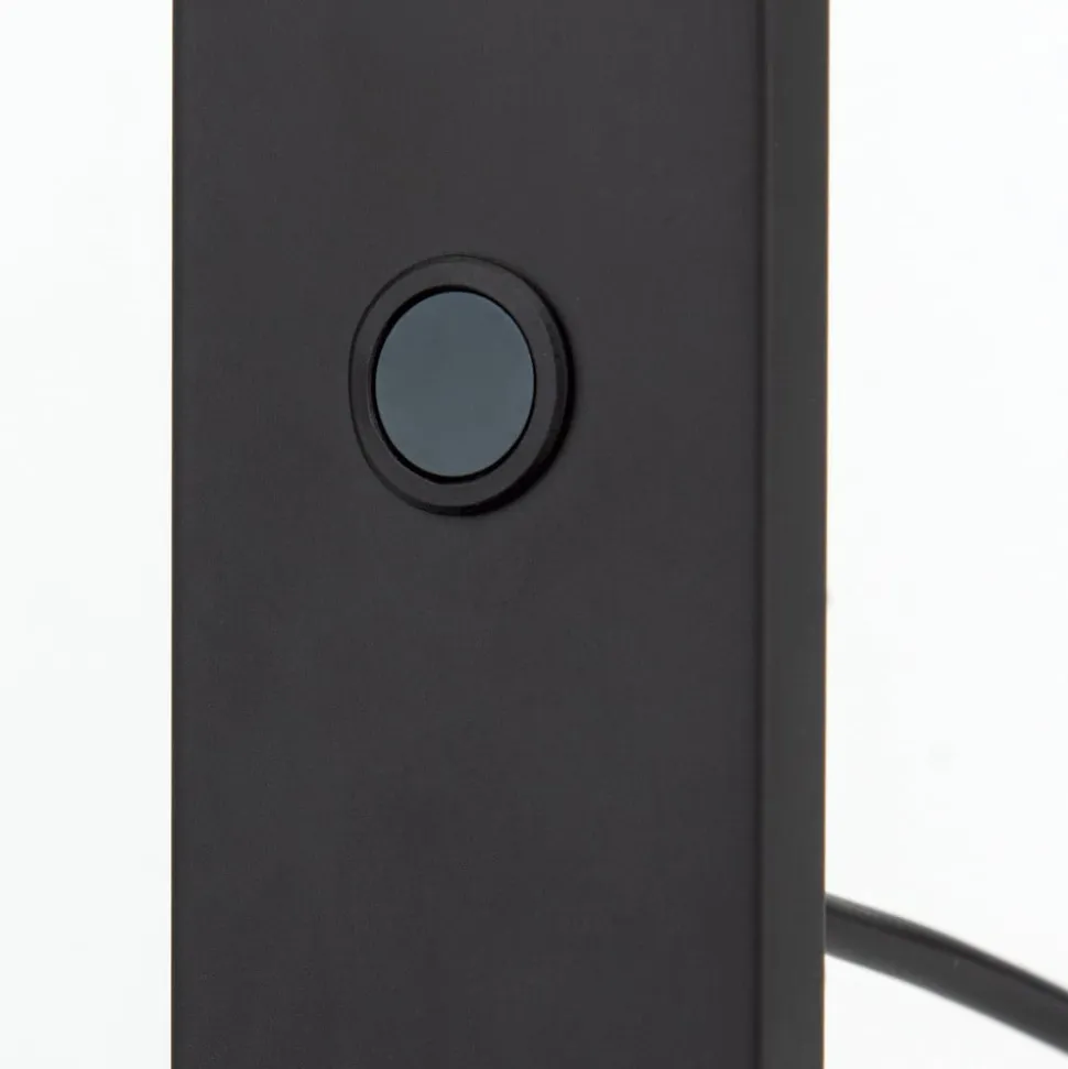 LED-gulvlampe Fati, højde 136 cm, sort, aluminium, dæmper