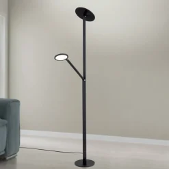 LED-gulvlampe Fati, højde 181 cm, aluminium, læselampe, dæmper, CCT