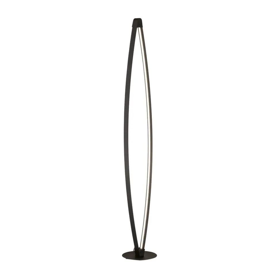 LED-gulvlampe Fenga, touch-dimmer, CCT, sort