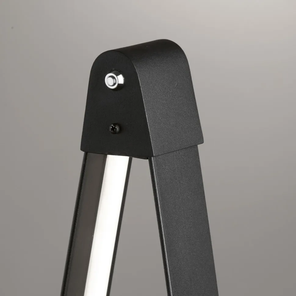 LED-gulvlampe Fenga, touch-dimmer, CCT, sort