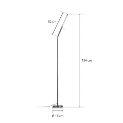 LED-gulvlampe Filigran, sort, dæmpbar, justerbar