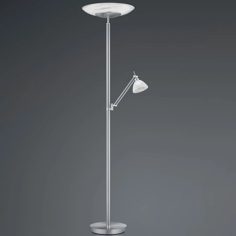LED-gulvlampe Findus, 2 lyskilder, nikkel