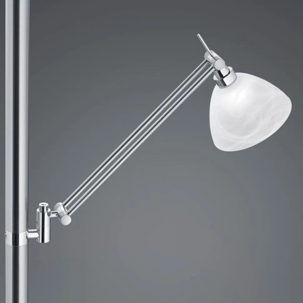 LED-gulvlampe Findus, 2 lyskilder, nikkel