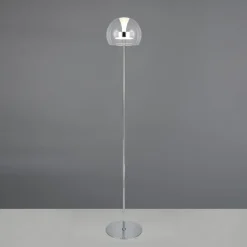 LED-gulvlampe Flynt, højde 130 cm, kromfarvet, metal, CCT