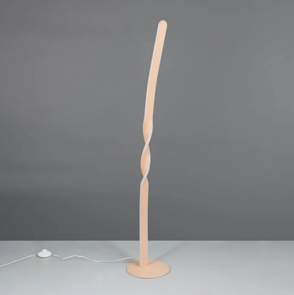 LED-gulvlampe Ginko, sand, metal, højde 110 cm