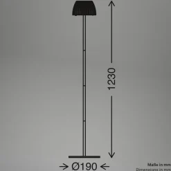 LED-gulvlampe Loca, antik hvid, højde 123 cm, plast/metal