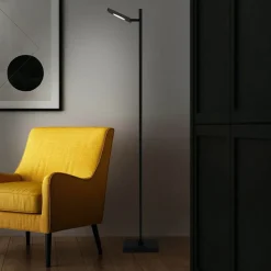 LED-gulvlampe Lupa sort højde 135 cm metal touchdim