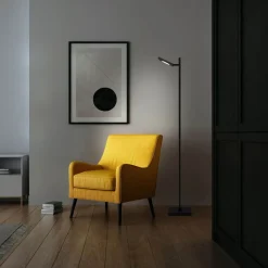 LED-gulvlampe Lupa sort højde 135 cm metal touchdim
