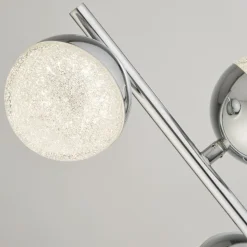 LED-gulvlampe Marbles, kromfarvet, glas, 152 cm høj