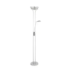 LED-gulvlampe Mor & Barn, krom, læselampe, dæmpbar