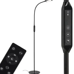 LED-gulvlampe Office Remote, sort, dæmpbar, CCT