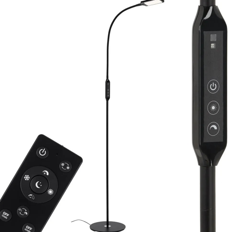 LED-gulvlampe Office Remote, sort, dæmpbar, CCT