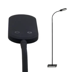 LED-gulvlampe Office Step, dæmpbar, sort