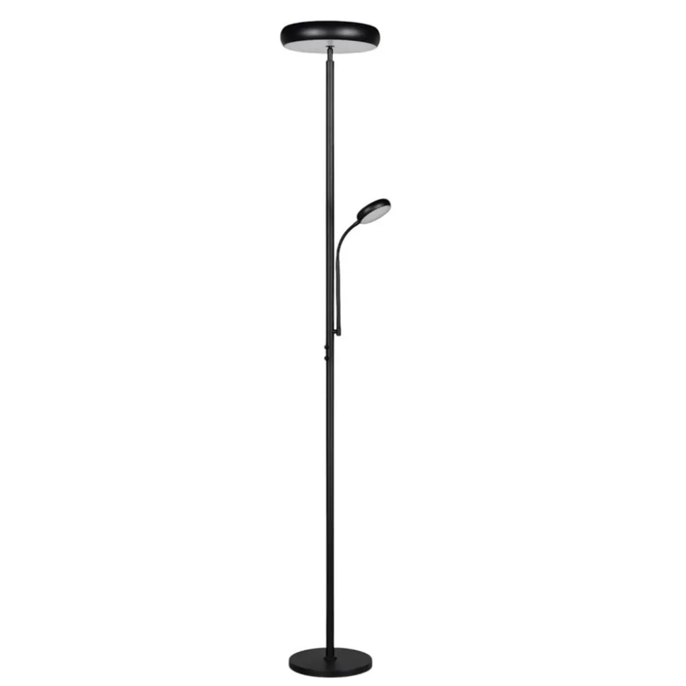 LED-gulvlampe Palermo, sort mat, fjernbetjening, hukommelse