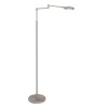LED-gulvlampe Soleil, stålfarvet, metal, dæmper