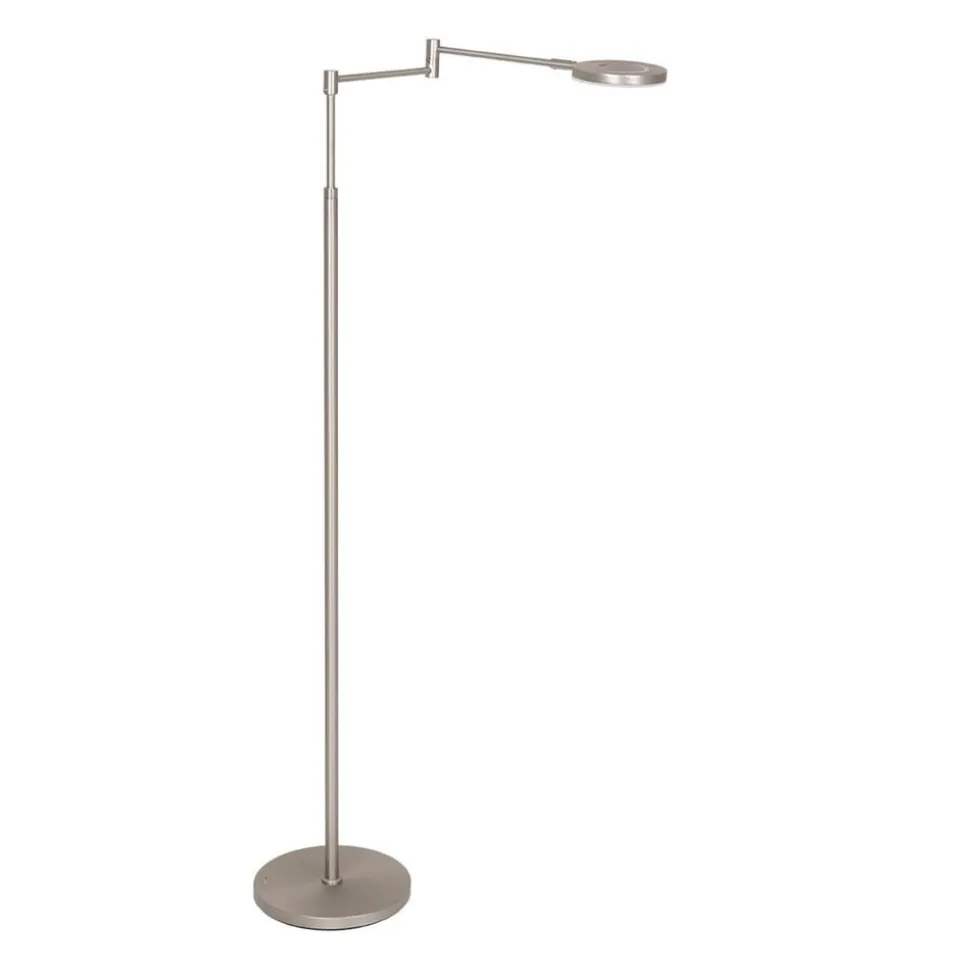 LED-gulvlampe Soleil, stålfarvet, metal, dæmper