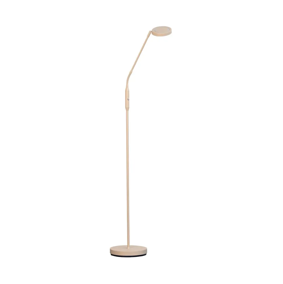 LED-gulvlampe Sorento, højde 138 cm, sandfarvet, metal, CCT