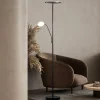 LED-gulvlampe Sorento, sandfarvet, højde 182 cm, læselampe