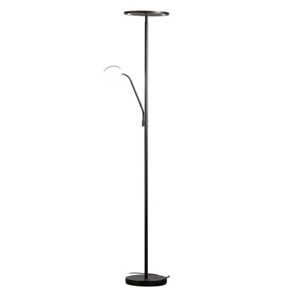 LED-gulvlampe Sorento, sandfarvet, højde 182 cm, læselampe