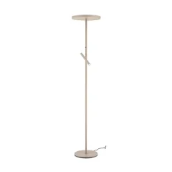 LED-gulvlampe Teide, khaki, metal, læselampe, dæmper
