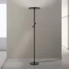 LED-gulvlampe Teide, sort, metal, læselampe, dæmper