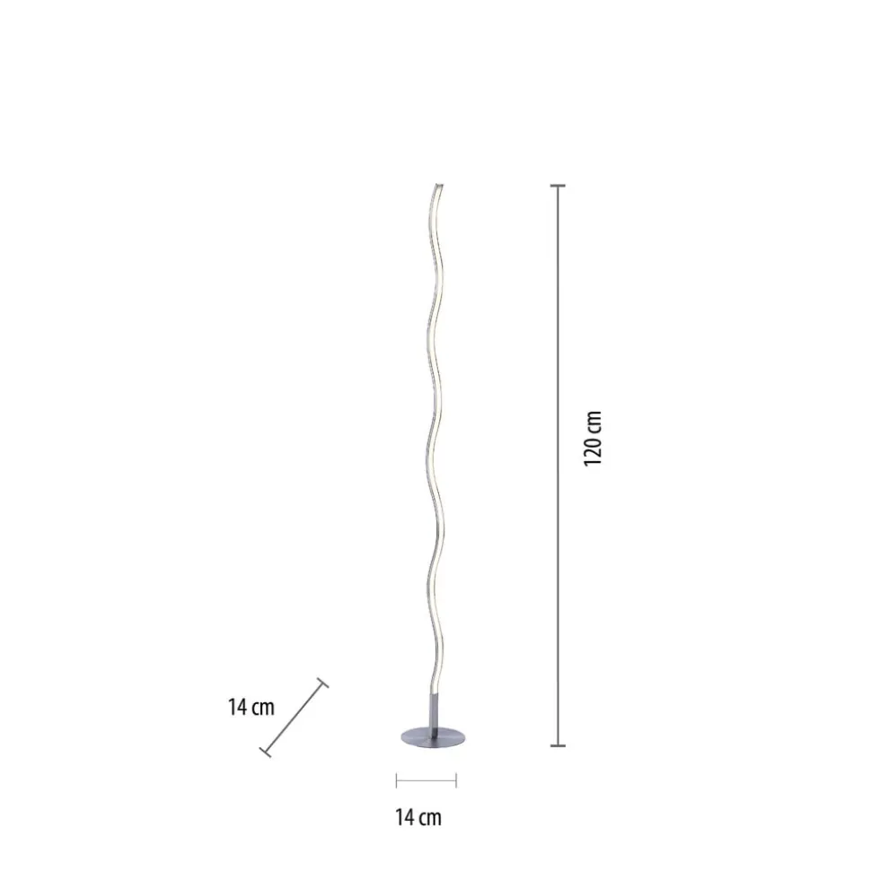 LED-gulvlampe Wave 3.000K 120 cm stål
