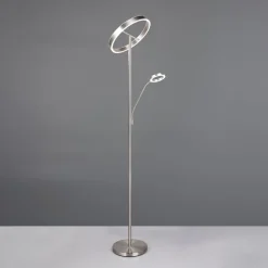 LED-gulvlampe Willis, nikkel, højde 180 cm, metal CCT-dæmper