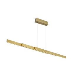 LED-hængelampe Ethan, messingfarvet, 150 cm, udtrækkelig