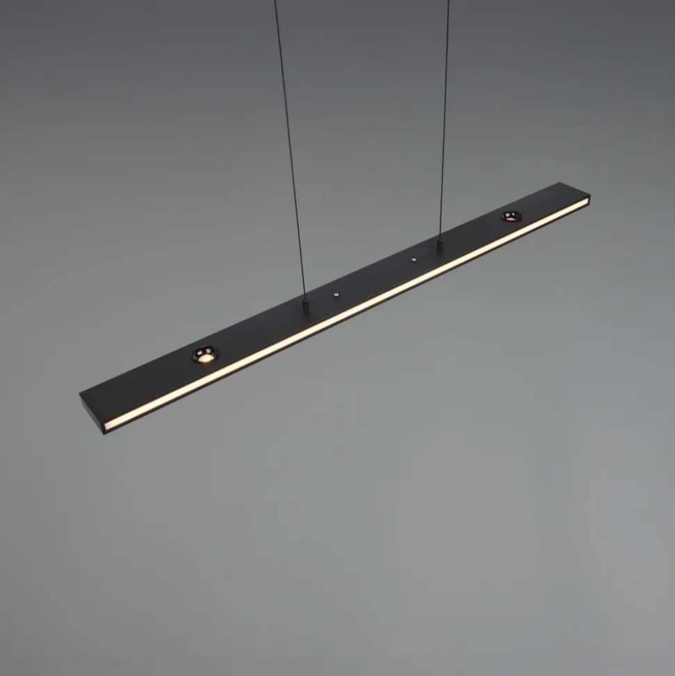 LED-hængelampe Graham, sort, metal, op/ned, CCT, dæmper