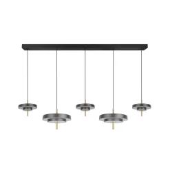 LED-hængelampe Keaton, sort/guldfarvet 140 cm CCT, 5 lyskilder
