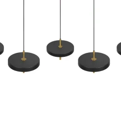 LED-hængelampe Keaton, sort/guldfarvet 140 cm CCT, 5 lyskilder