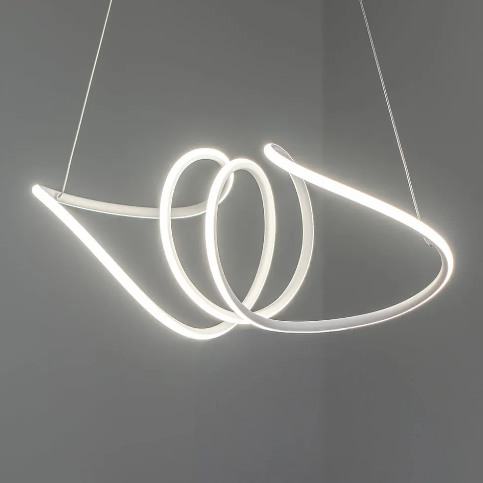 LED-hængelampe Loca, plast, hvid, 56 W, længde 70 cm