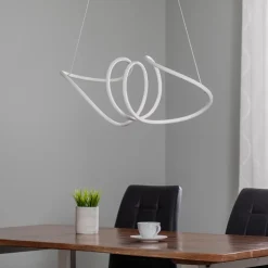 LED-hængelampe Loca, plast, hvid, 56 W, længde 70 cm