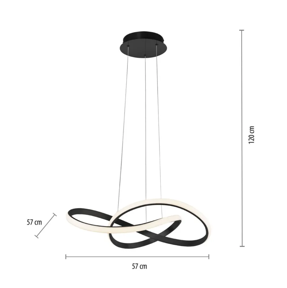 LED-hængelampe Maria, dæmpbar, sort