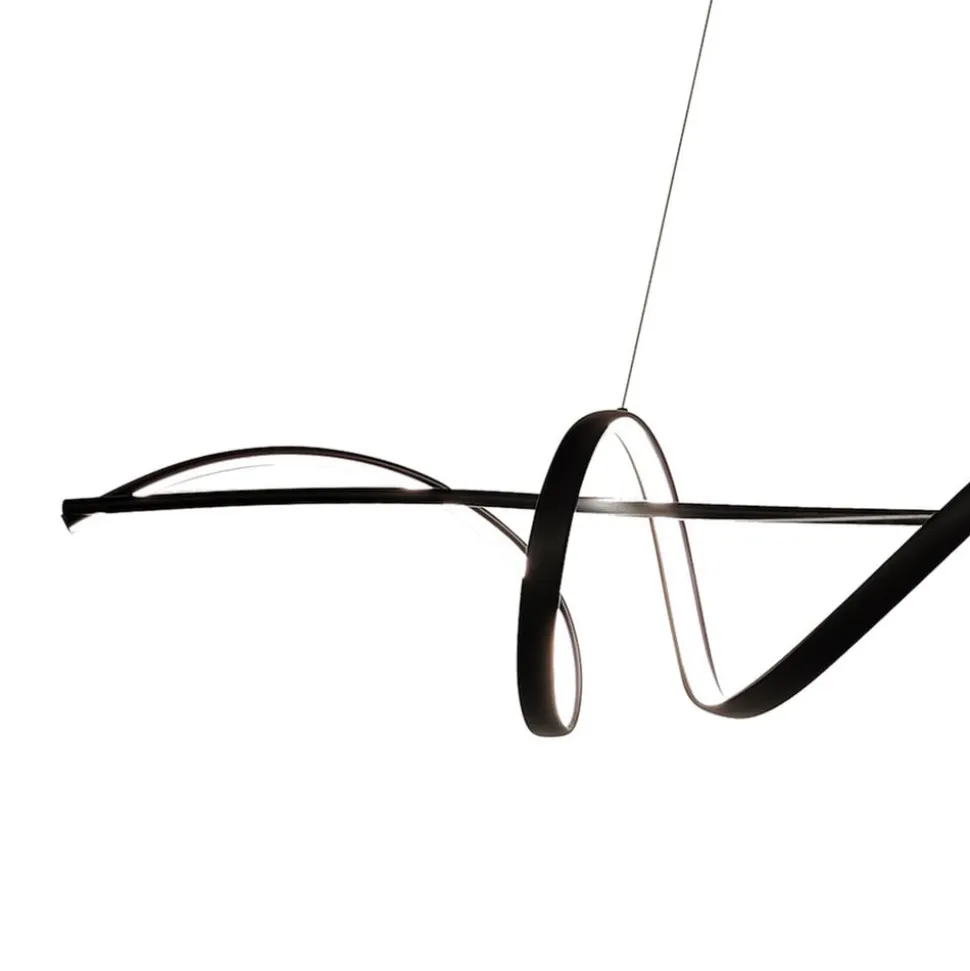 LED-hængelampe Sash, metal, sort, 4.000 K