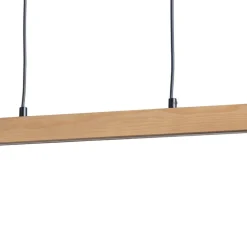 LED-hængelampe Teo, fyrretræ, længde 96 cm, træ, bjælkeform