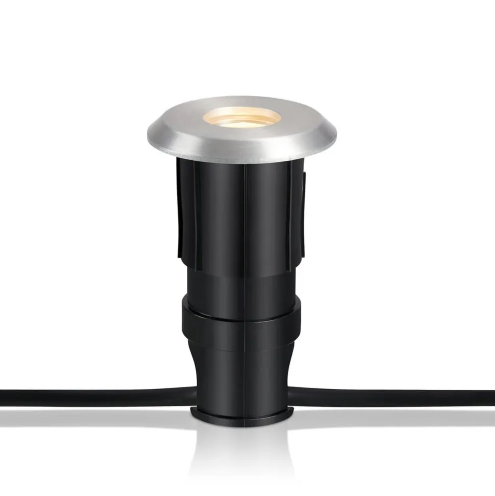 LED-indbygningslampe Garden 24 Decklight, sølv, lys ovenfra, 3W