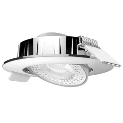 LED-indbygningslampe Slimo, drejelig, krom