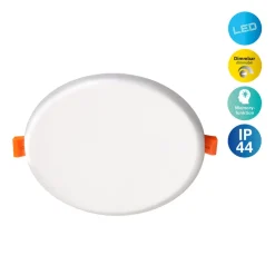 LED-indbygningslampe Suma, Ø 15,5 cm, hvid, dæmpbar, IP44