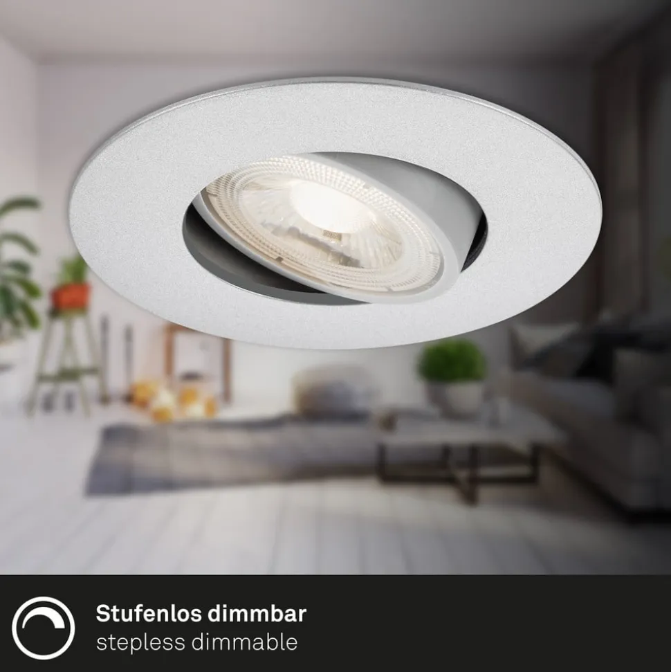 LED-indbygningsspot 7602 3 IP65 3.000 K krom mat